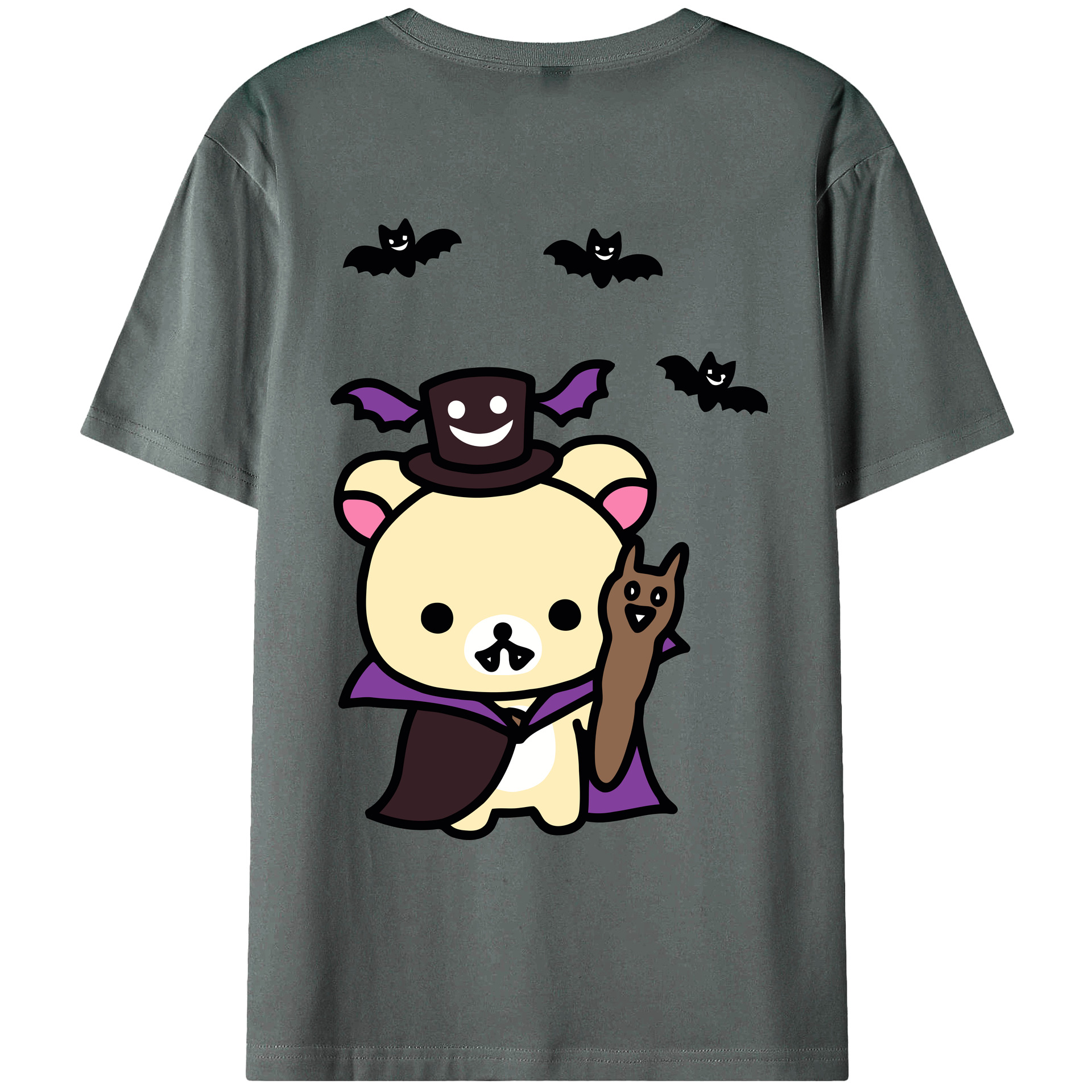 （画像用） リラックマ リラックマ キイロイトリ Rilakkuma Korilakkuma Kiiroitori 綿100％ メンズ半袖Tシャツ（バックプリント） 通気性